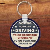 Stemmen is net als rijden sleutelhanger (Voorkant)
