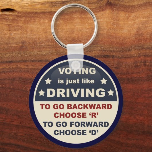 Stemmen is net als rijden sleutelhanger (Voorkant)