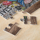 STEMMEN: LOUD puzzel van een origineel schilderij  Legpuzzel (Zijkant)