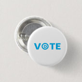 Stemmen met Democratisch partijlogo in turquoise Ronde Button 3,2 Cm (Voorkant /achterkant)