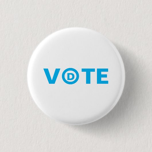 Stemmen met Democratisch partijlogo in turquoise Ronde Button 3,2 Cm (Voorkant)