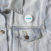 Stemmen met Democratisch partijlogo in turquoise Ronde Button 3,2 Cm (In situ)