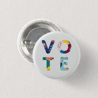 Stemmen Moderne Floral Pattern Multicolored Button