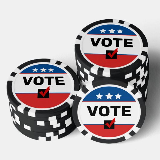 🦅 Stemmen Non-Partisan 2026 Midterm Amerikaanse v Poker Chips (Opstapeling)
