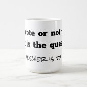 Stemmen of geen vraag stellen en wit beantwoorden koffiemok (Center)