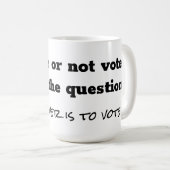 Stemmen of geen vraag stellen en wit beantwoorden koffiemok (Voorkant rechts)