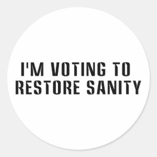 Stemmen om Gezond Verstand bumpersticker formaat Ronde Sticker