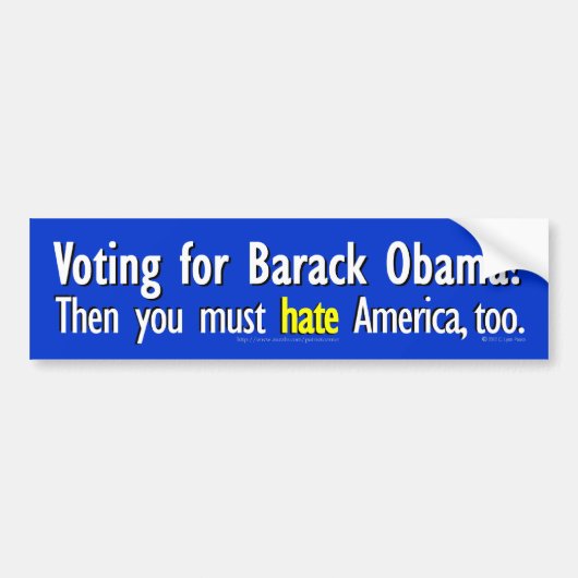 Stemmen op Barack Obama? bumpersticker (Voorkant)