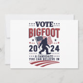 Stemmen op Bigfoot 2024 Sasquatch Presidential Kaart (Voorkant)