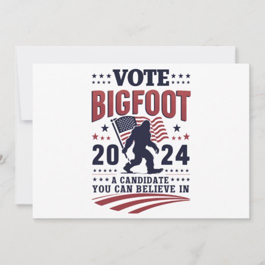 Stemmen op Bigfoot 2024 Sasquatch Presidential Kaart (Voorkant)