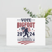 Stemmen op Bigfoot 2024 Sasquatch Presidential Kaart (Staand voorkant)