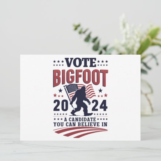 Stemmen op Bigfoot 2024 Sasquatch Presidential Kaart (Staand voorkant)