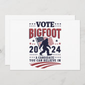 Stemmen op Bigfoot 2024 Sasquatch Presidential Kaart (Voorkant / Achterkant)