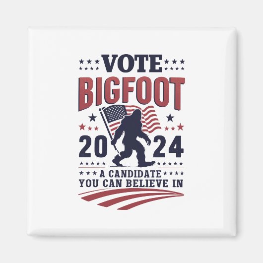 Stemmen op Bigfoot 2024 Sasquatch Presidential Magneet (Voorkant)
