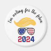 Stemmen op de Felon Funny Trump 2024 Magnet (Voorkant)