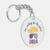 Stemmen op de Felon Funny Trump 2024 Sleutelhanger (Voorkant Links)