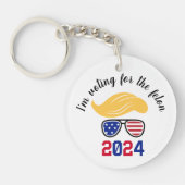 Stemmen op de Felon Funny Trump 2024 Sleutelhanger (Voorkant)
