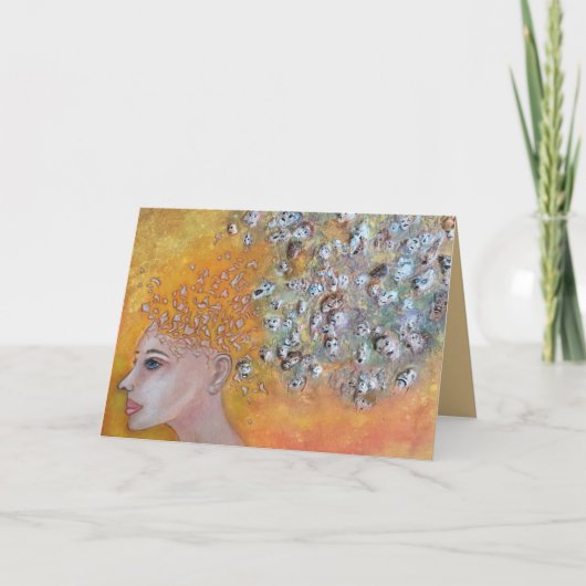 Stemmen Originele Kunst Sterke Vrouw Kaart (Voorkant)