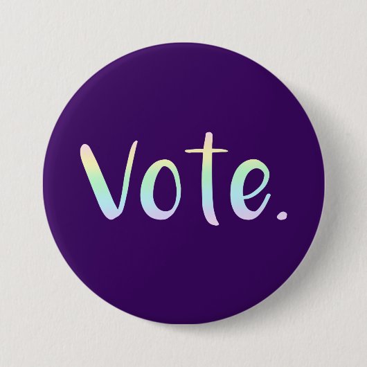 "Stemmen." Pastel Rainbow Ombre Button (Voorkant)