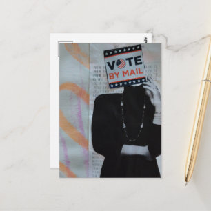Stemmen per Post Vrouw Mixed Media Collage Briefkaart