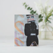 Stemmen per Post Vrouw Mixed Media Collage Briefkaart (Staand voorkant)