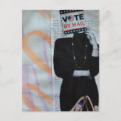 Stemmen per Post Vrouw Mixed Media Collage Briefkaart (Voorkant)