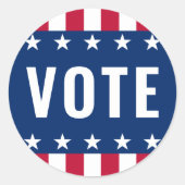 Stemmen politieke verkiezingen sterren en strepen ronde sticker (Voorkant)