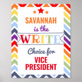 stemmen poster schoolklas schrijven stemmen (Voorkant)