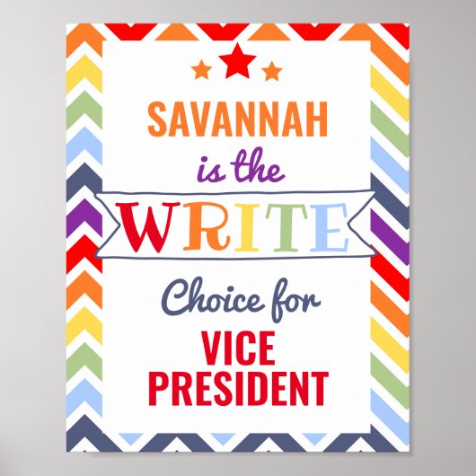 stemmen poster schoolklas schrijven stemmen (Voorkant)