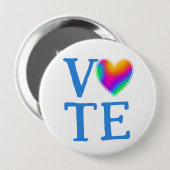 STEMMEN Rainbow Heart Ronde Button 4,0 Cm (Voorkant /achterkant)