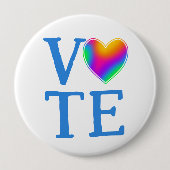 STEMMEN Rainbow Heart Ronde Button 4,0 Cm (Voorkant)