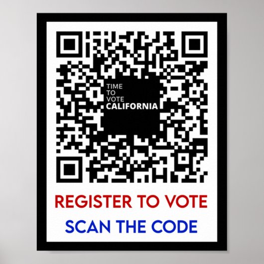 Stemmen - Registreer om te stemmen CA Poster (Voorkant)