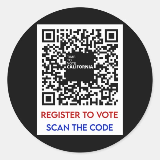 Stemmen - Registreer om te stemmen CA Ronde Sticker (Voorkant)
