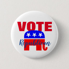 STEMMEN Republikein met patriottisch olifant Ronde Button 5,7 Cm