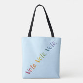 "Stemmen. Stemmen. Stemmen." Rainbow Gradient Word Tote Bag (Achterkant)