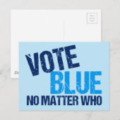 Stemmen tegen blauw, geen kwestie die briefkaart (Voorkant / Achterkant)