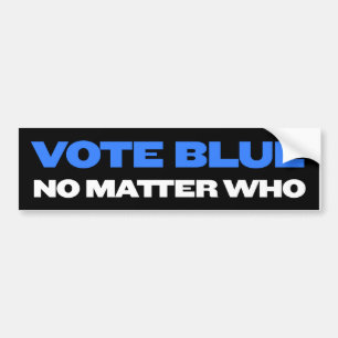 Stemmen tegen blauw, geen kwestie die bumpersticker