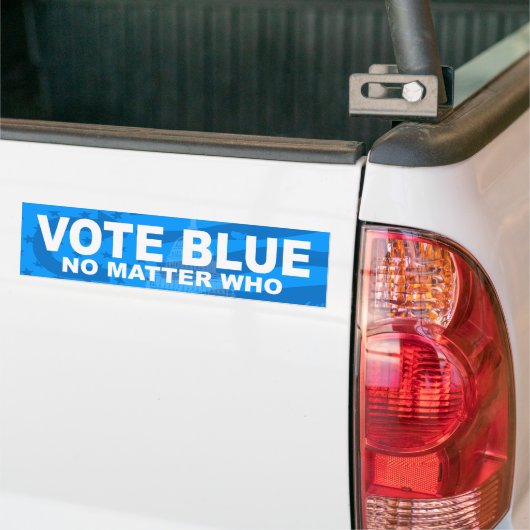 Stemmen tegen blauw, geen kwestie die bumpersticker (Op Truck)
