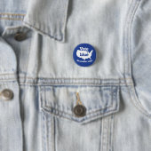 Stemmen tegen blauw, geen kwestie die ronde button 3,2 cm (In situ)