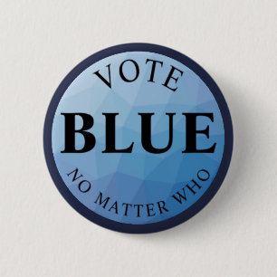 Stemmen tegen blauw, geen kwestie die ronde button 5,7 cm
