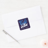 Stemmen tegen blauwe retro-stijl Word Art Vierkante Sticker (Envelop)