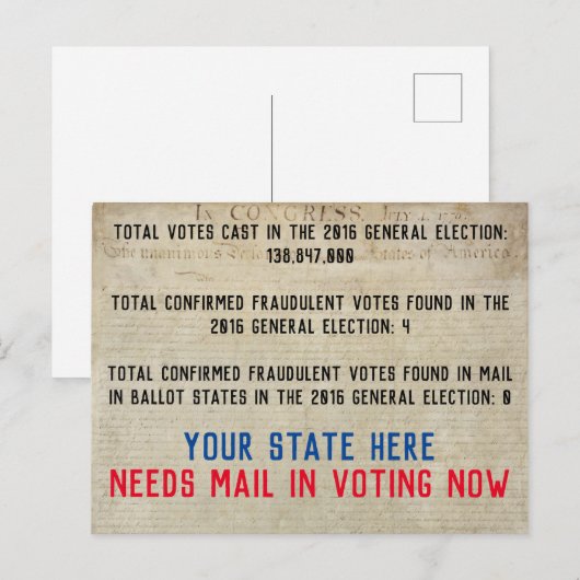 Stemmen tegen fraude bij de stemming briefkaart (Voorkant / Achterkant)