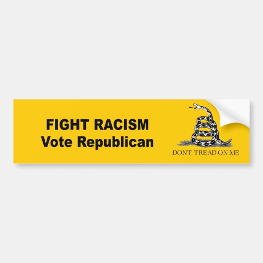 Stemmen tegen racisme - Republikein Bumpersticker (Voorkant)