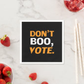 Stemmen tegen zwart oranje wit Halloween papier Servet (Insitu)