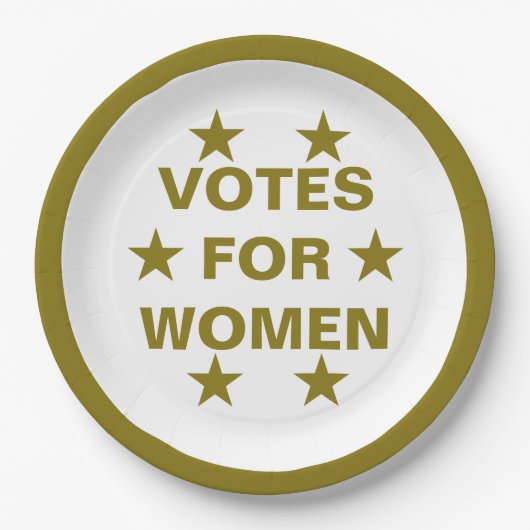 Stemmen ter herdenking van het stemrecht voor vrou papieren bordje (Voorkant)