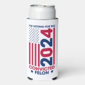 Stemmen Trump Veroordeelde Felon 2024 Seltzer Blikjeskoeler (Seltzer Achterkant)