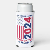 Stemmen Trump Veroordeelde Felon 2024 Seltzer Blikjeskoeler (Seltzer Voorkant)