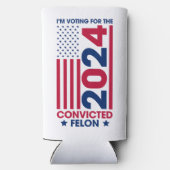Stemmen Trump Veroordeelde Felon 2024 Seltzer Blikjeskoeler (Achterkant)