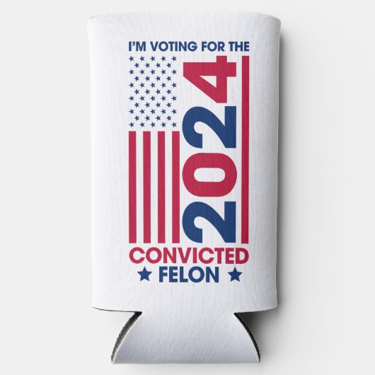 Stemmen Trump Veroordeelde Felon 2024 Seltzer Blikjeskoeler (Voorkant)