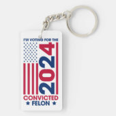 Stemmen Trump Veroordeelde Felon 2024 Sleutelhanger (achterkant)